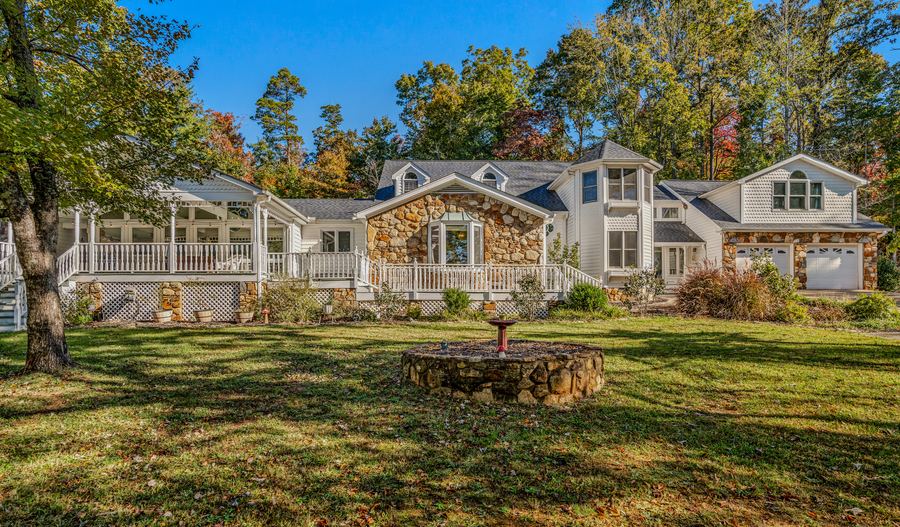 Front lawn and stone fountain, 144 Porter Road