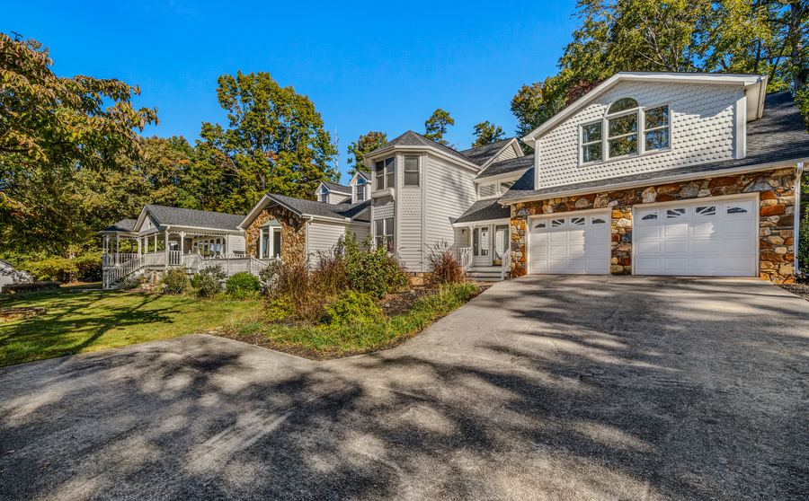 Drive and three-car garage, 144 Porter Road