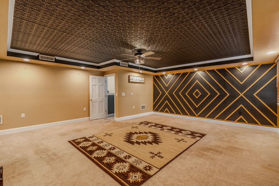 Primary suite feature wall, 144 Porter Road