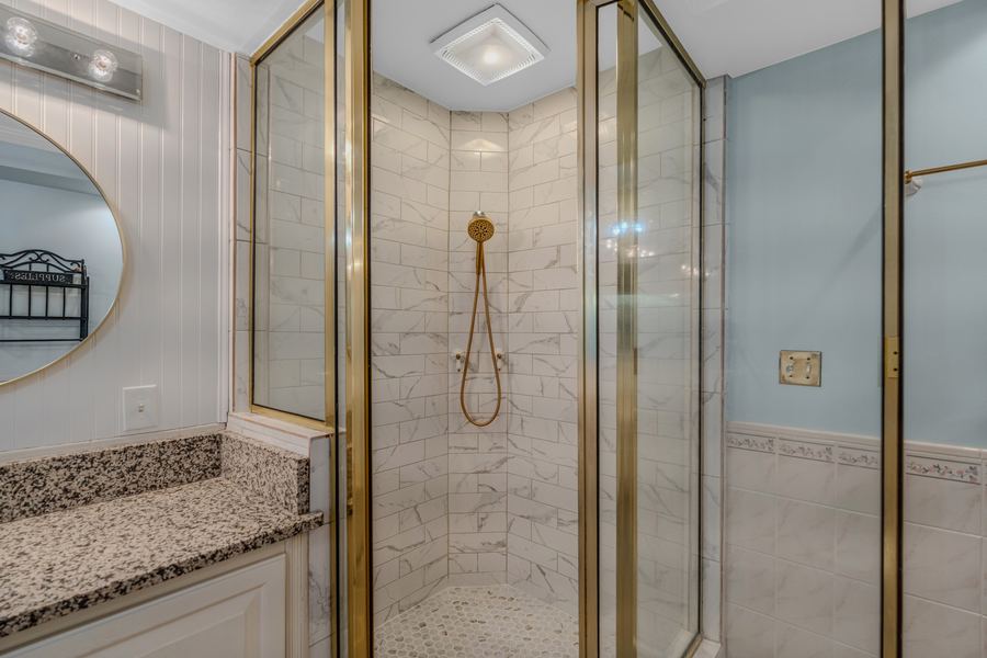 Tiled walk-in shower, 144 Porter Road