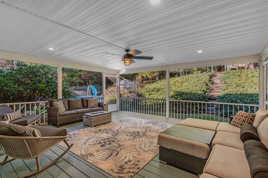 Screened rear porch, 144 Porter Road