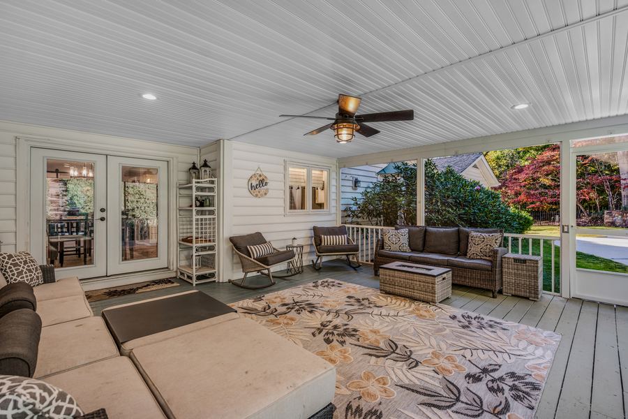 Screened rear porch, 144 Porter Road