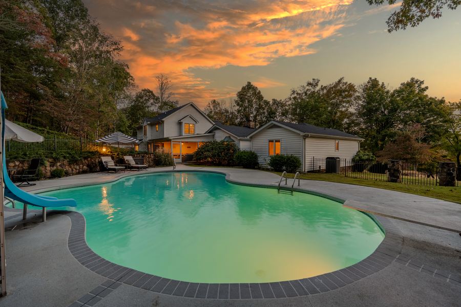 Pool at dusk, 144 Porter Road
