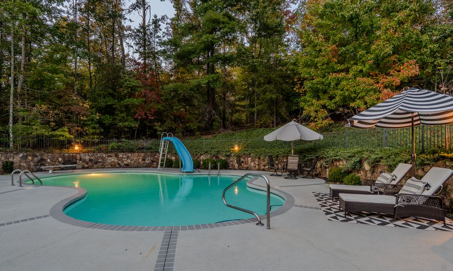 Pool at dusk, 144 Porter Road