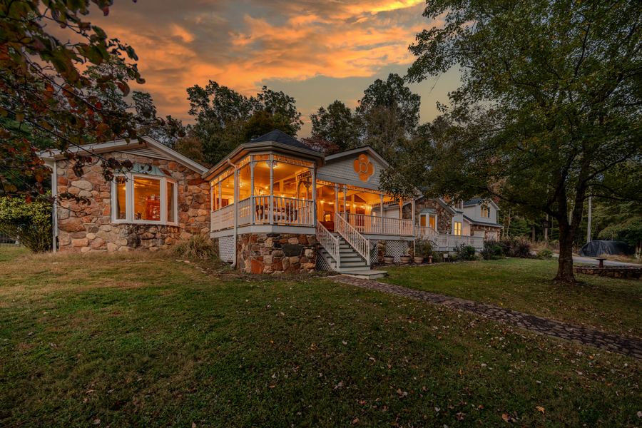 Twilight porch, 144 Porter Road