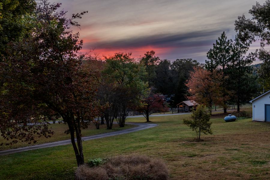 Sunset over the drive, 144 Porter Road